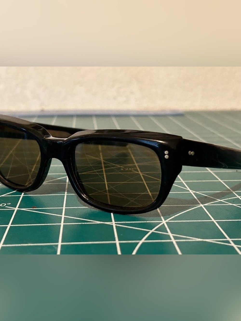 Vintage Classic Black Wayfarer-Style Sunglasses